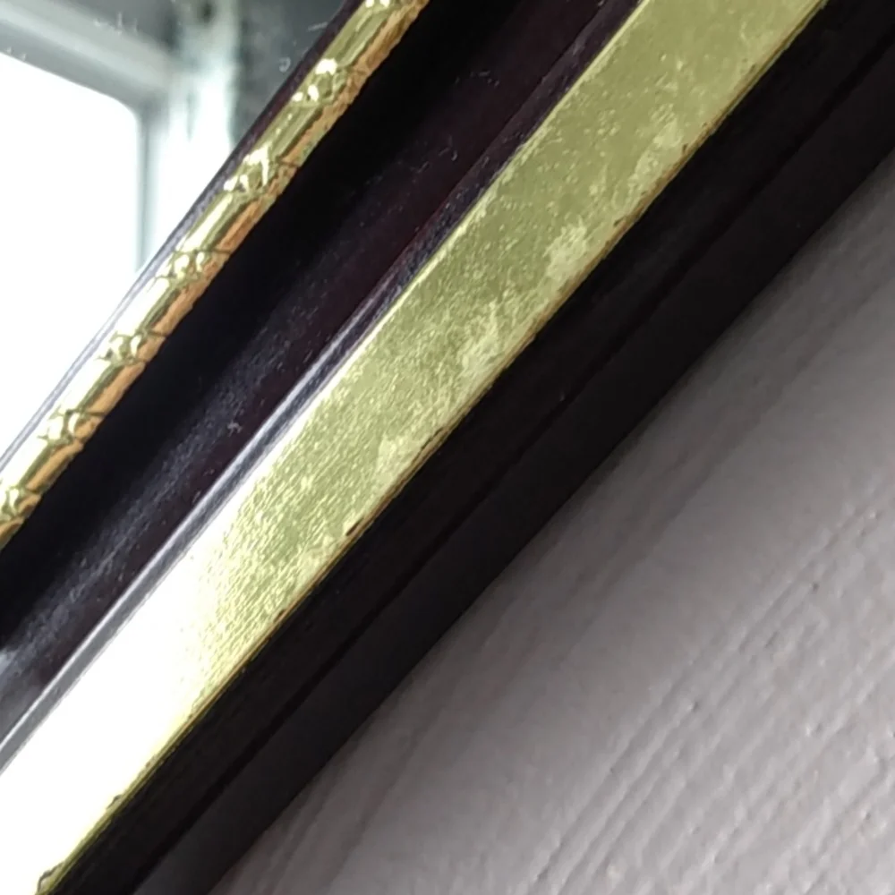 Home Interiors Octagon Mahogany gold accents mirror